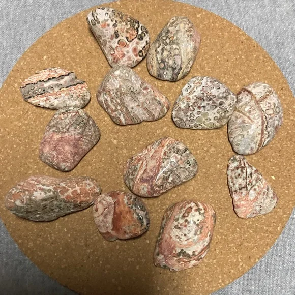 Leopardskin Jasper Tumbled Three Piece Set - Picture 2 of 5